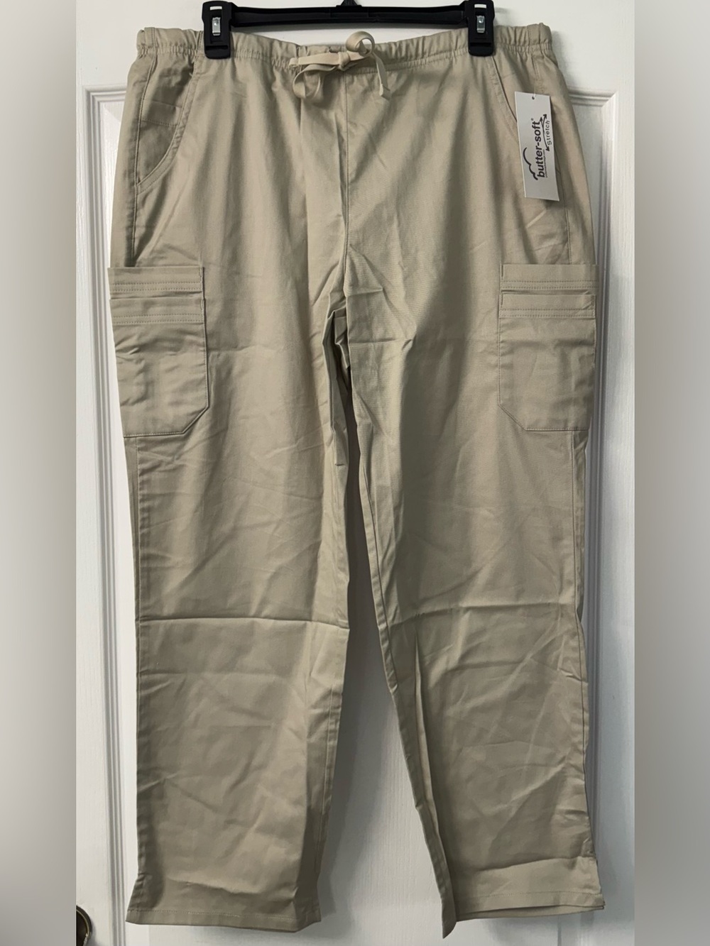 Butter-Soft STRETCH Women's 10-Pocket MidRise Straight Leg Scrub Pant Warm Sand